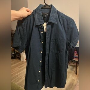 J. Crew Dark Blue Chambray Button Down short sleeve